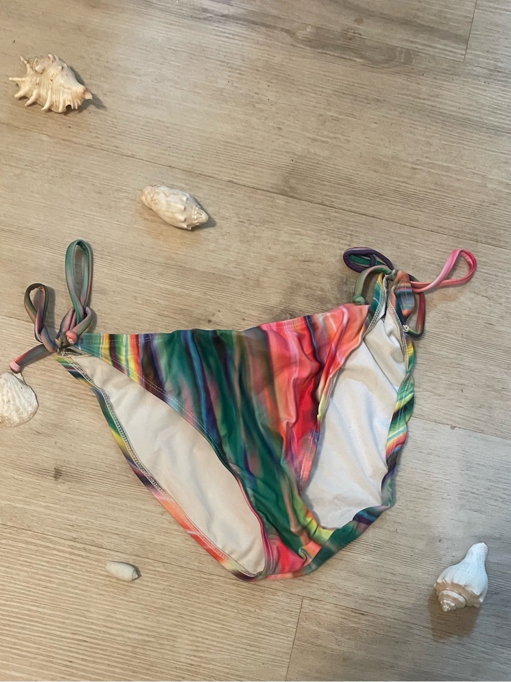 Xhilaration Multicolor Striped Tie-Side Bikini Bottoms